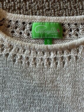Pappagallo White Open-Weave Scoop Neck Sweater